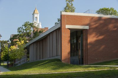 Storrs Hall (School of Nursing) with Wilbur Cross in the background